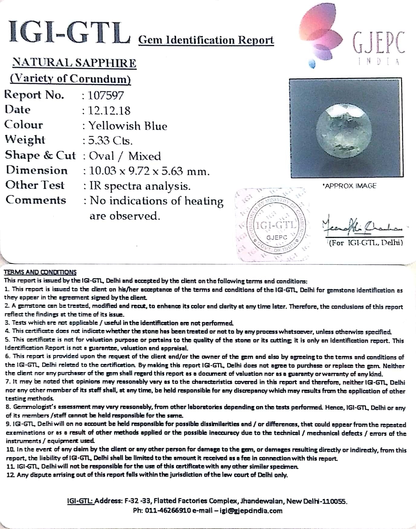 5.72 Ratti  Natural White sapphire with Govt Lab Certificate-(6771)