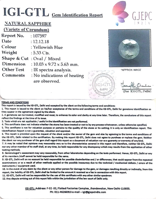 5.72 Ratti  Natural White sapphire with Govt Lab Certificate-(6771)