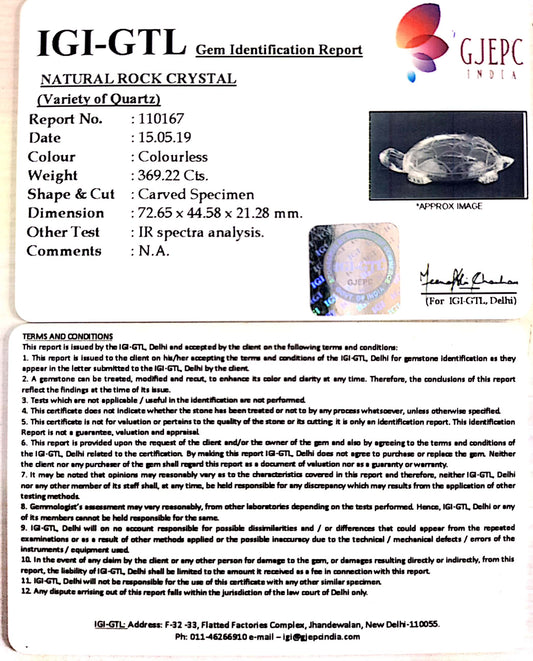 Natural Rock Crystal With Govt. Lab Certificate-60