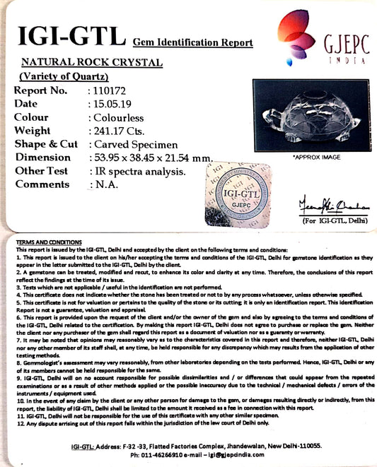 Natural Rock Crystal With Govt. Lab Certificate-60