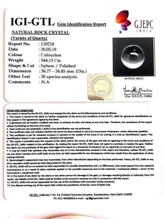 Natural Rock Crystal With Govt. Lab Certificate-60