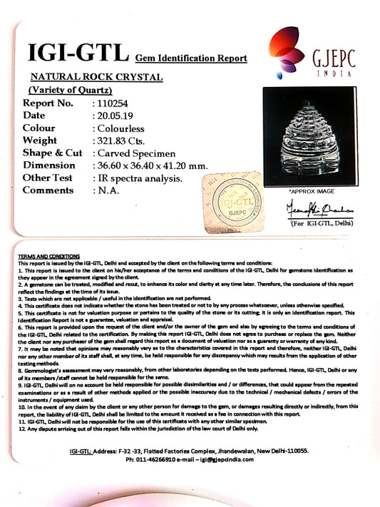 Natural Rock Crystal With Govt. Lab Certificate-60