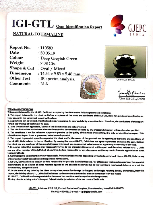 7.87 Ratti Natural Tourmaline With Govt. Lab Certificate-(1221)