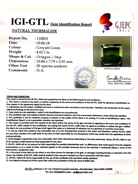 5.13 Ratti Natural Tourmaline With Govt. Lab Certificate-(1221)