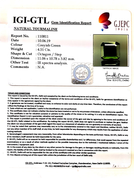 5.01 Ratti Natural Tourmaline With Govt. Lab Certificate-(1221)