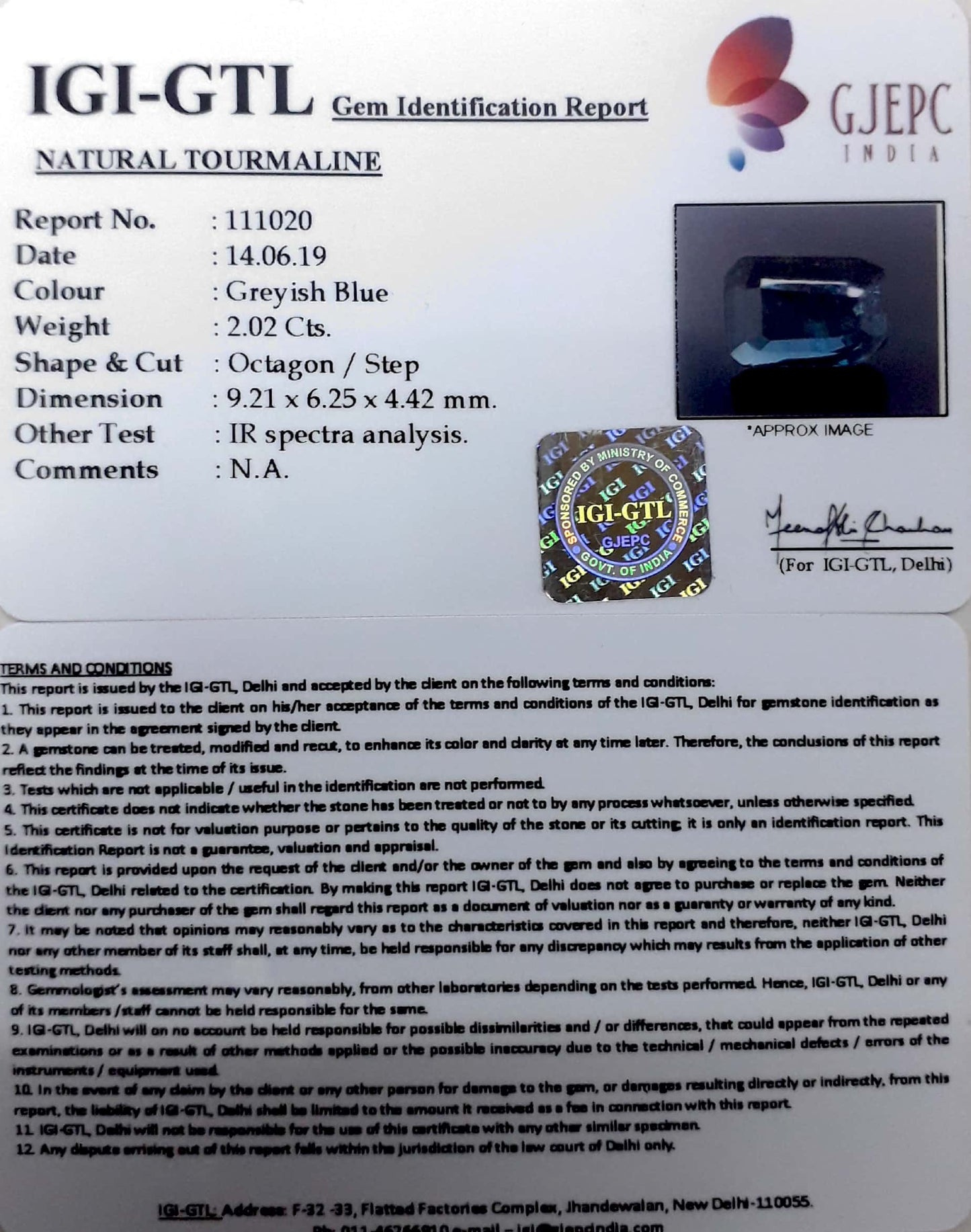 2.24 Ratti Natural Tourmaline With Govt. Lab Certificate-(4551)