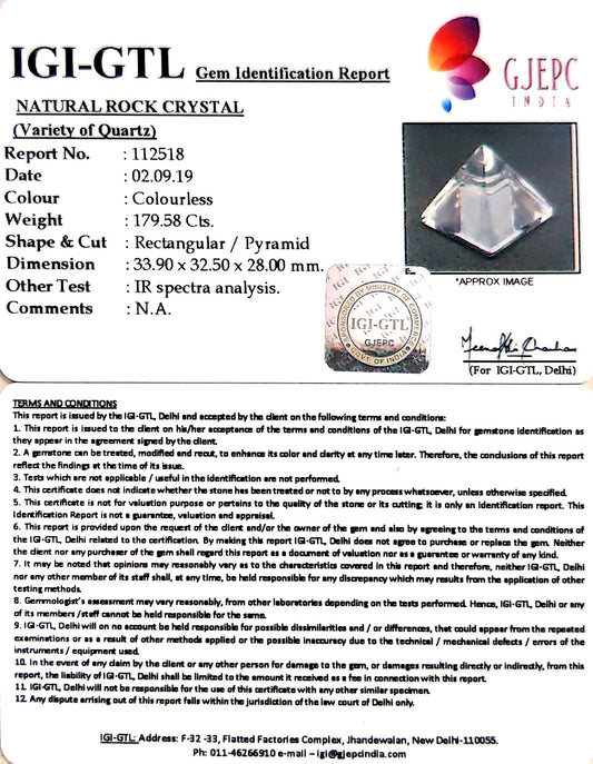 Natural Rock Crystal with Govt. Lab Certificate-60