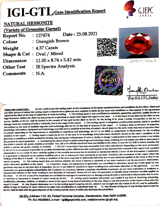 4.37/CT Natural Govt. Lab Certified Ceylonese Gomed-(1221)