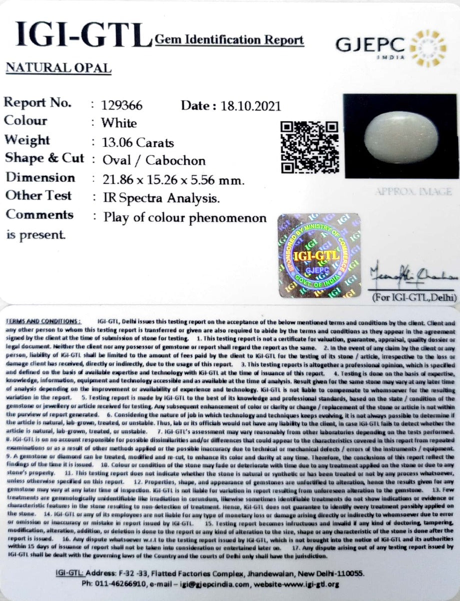 13.06/CT Natural Fire Opal with Govt. Lab Certificate-4551