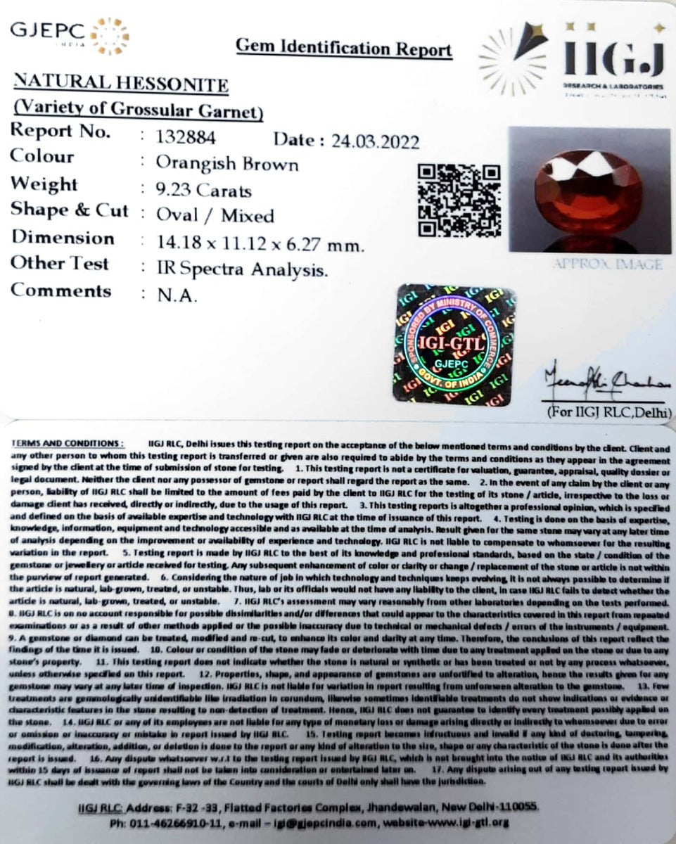 10.24 Ratti Natural Govt. Lab Certified Ceylonese Gomed-(1221)