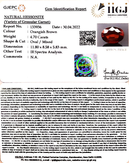 4.70/CT Natural Govt. Lab Certified Ceylonese Gomed-1221