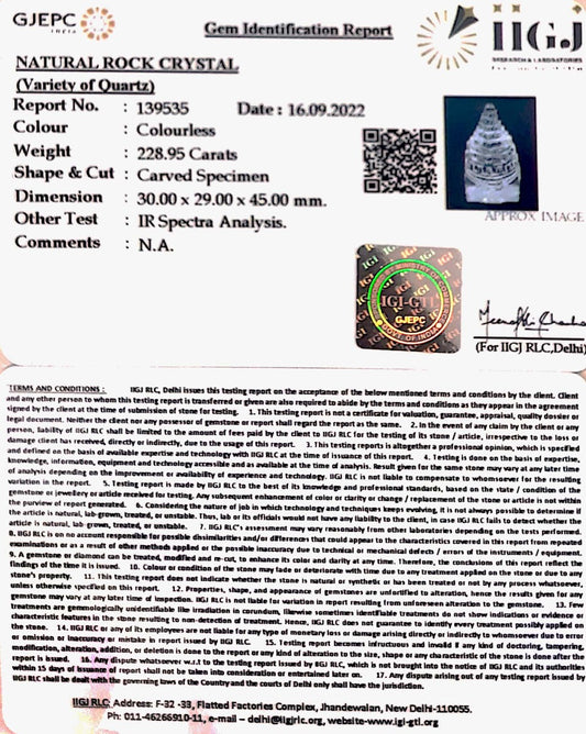 Sphatik Shree Yantra with Govt. Lab Certificate-60