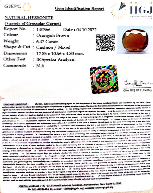 6.42/CT Natural Govt. Lab Certified Ceylonese Gomed-(1221)