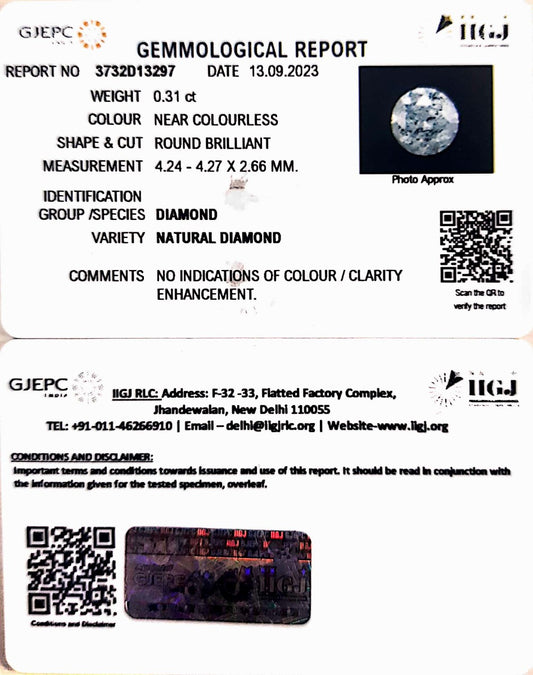 0.31/Cents Natural Diamond with Govt. Lab Certificate (110000)