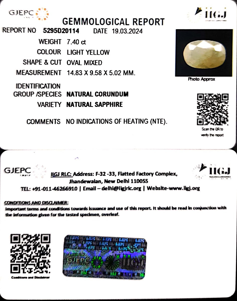 7.40/CT Natural Ceylonese Pukhraj with Govt Lab Certificate-6771