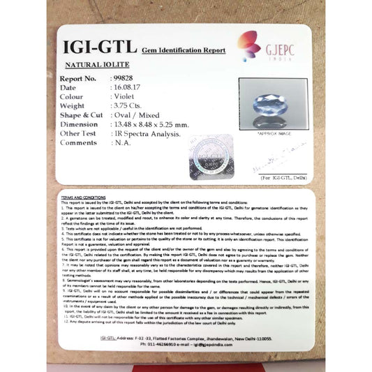 4.17 Ratti  Natural Iolite with Govt. Lab Certificate-(2331)