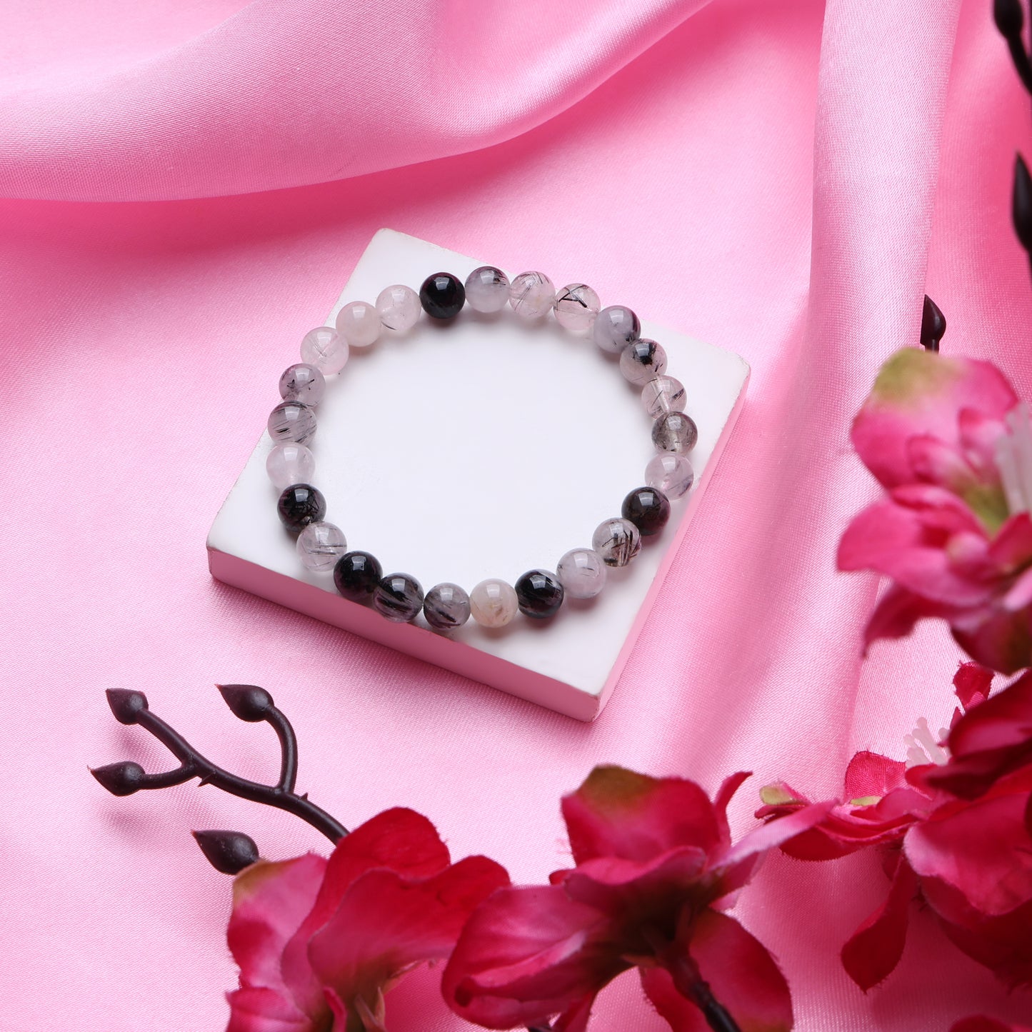 Natural Black Rutile Bracelet (900)