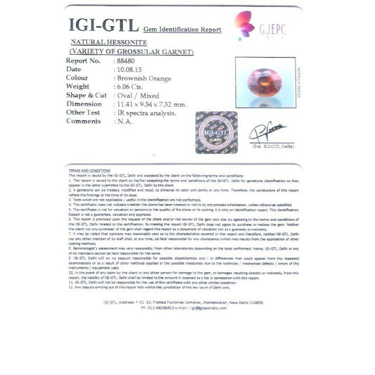 6.73 Ratti Natural Govt. Lab Certified Ceylonese Gomed-(3100)