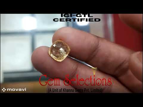 4.08/CT Natural yellow sapphire with Govt Lab Certificate-YELSA9A