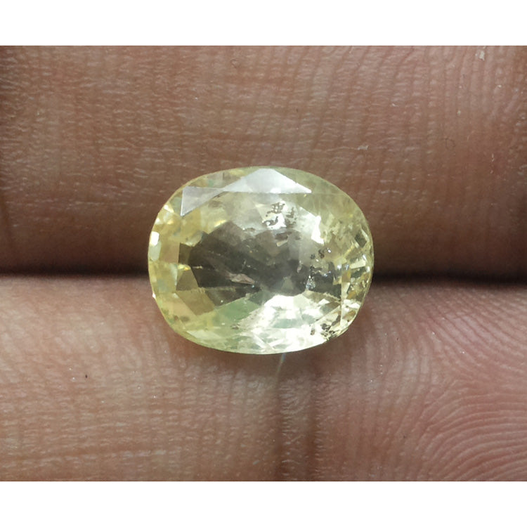 4.19/CT Natural yellow sapphire with Govt Lab Certificate-(YELSA9W)