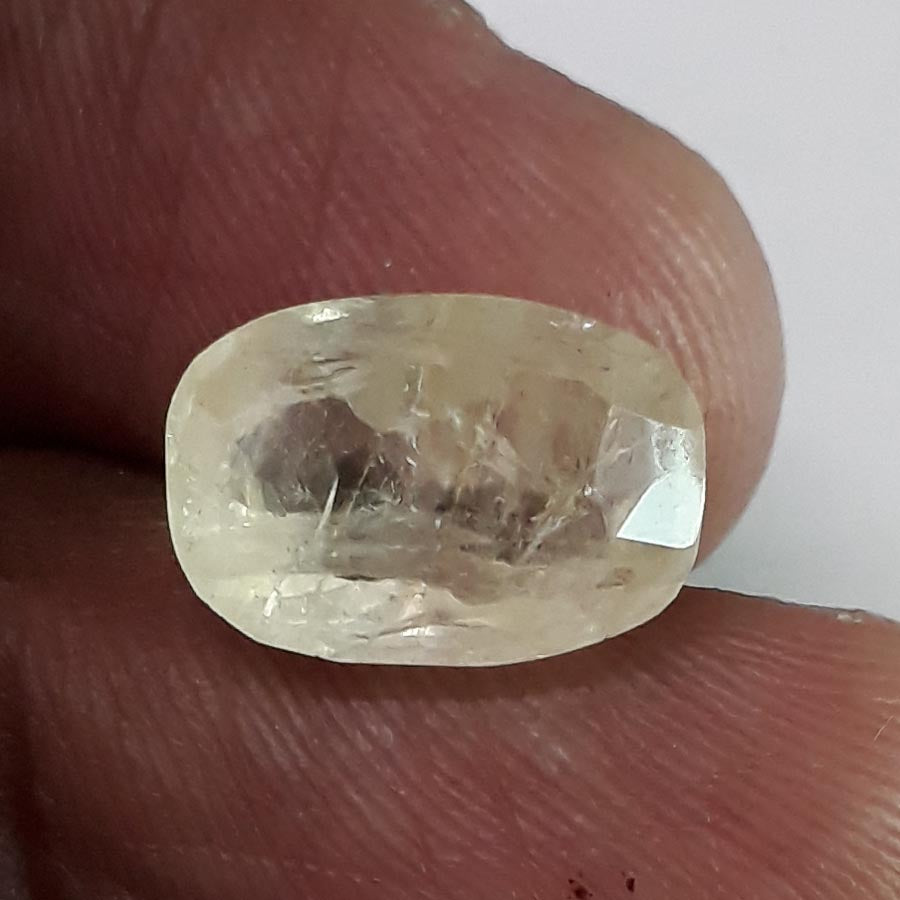 4.99 Ratti  Natural yellow sapphire with Govt Lab Certificate-(6771)+Punch Dhatu Ring