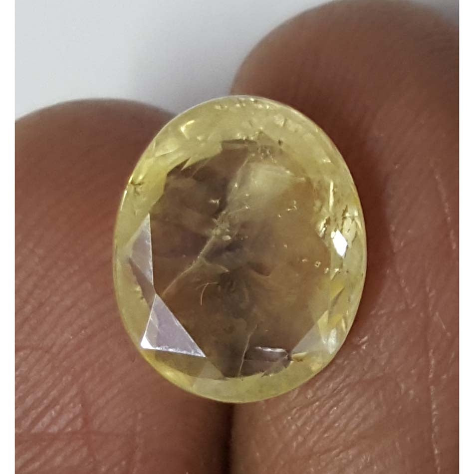 5.79 Ratti Natural Yellow Sapphire With Govt Lab Certificate-(12210)