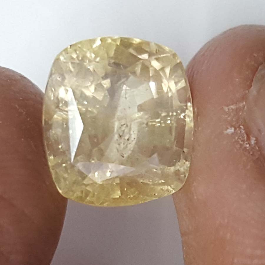 7.77 Ratti Natural Yellow Sapphire With Govt Lab Certificate-(12210)