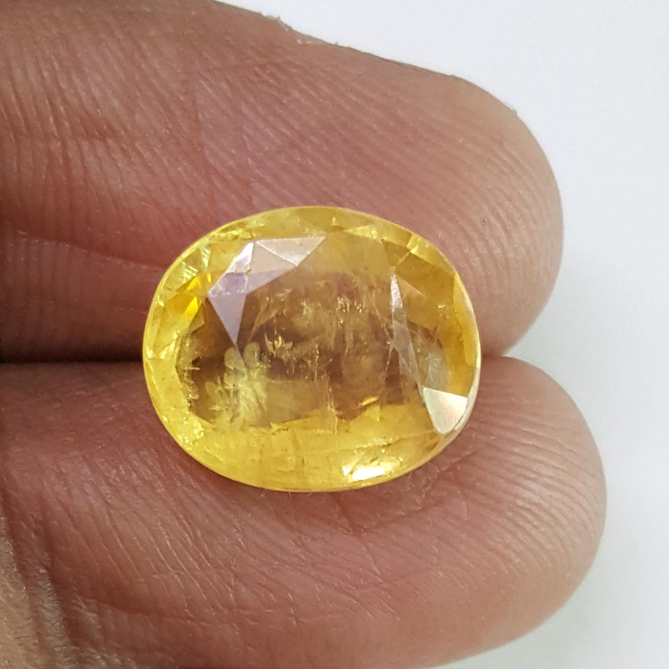 8.87 Ratti Natural Yellow Sapphire With Govt Lab Certificate-(12210)