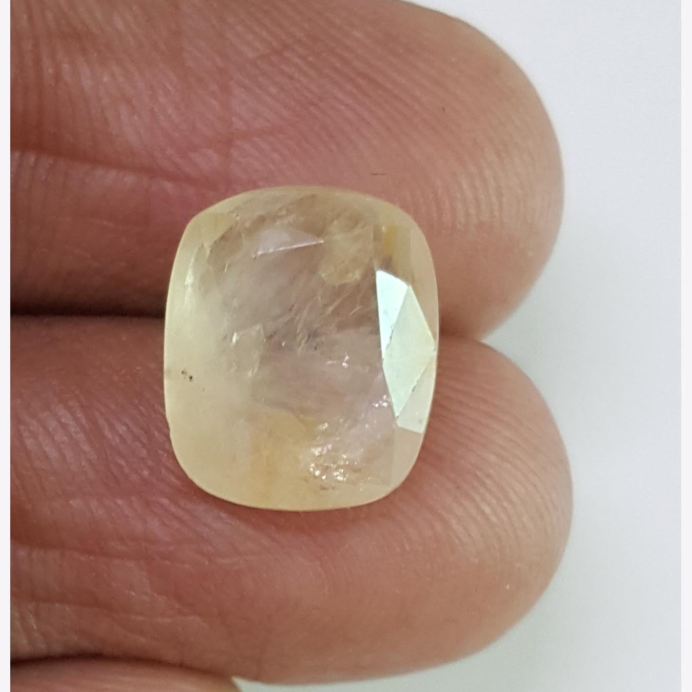 7.96 Ratti Natural Yellow Sapphire With Govt Lab Certificate-(4551)