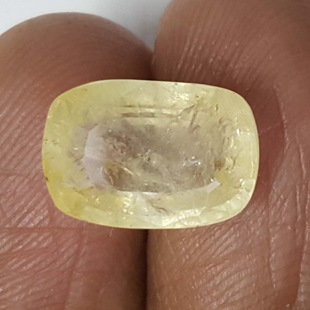 8.18 Ratti Natural Yellow Sapphire With Govt Lab Certificate-(6771)